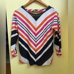 Erm London EUC Striped Multicolor Women's Top